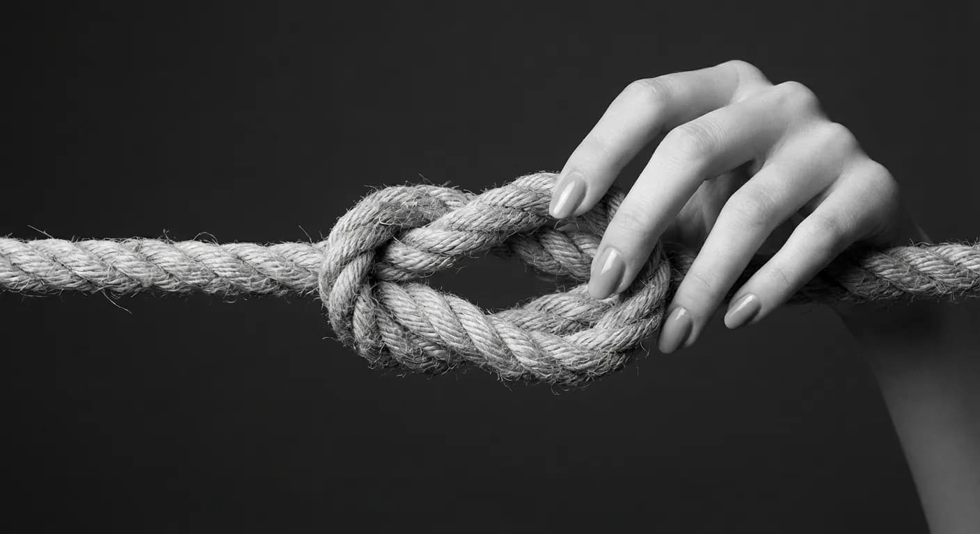 5 c addiction : les critères pour identifier la dépendance Gros plan d'un nœud qui se dénoue illustrant la fin de la dépendance