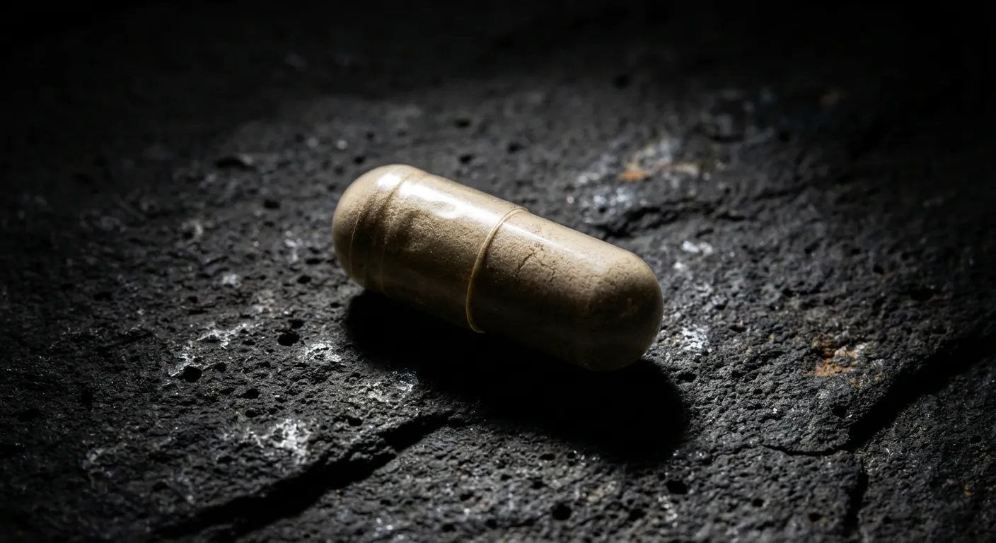 Loxen LP 50 mg avis : Efficacité, effets et posologie Gros plan minimaliste d'une gélule de Loxen LP 50 mg sur fond minéral